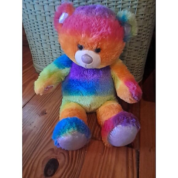 Build A Bear Tye Dye Rainbow 15” Teddy Bear Plush Stuffed Animal Toy - Picture 1 of 2